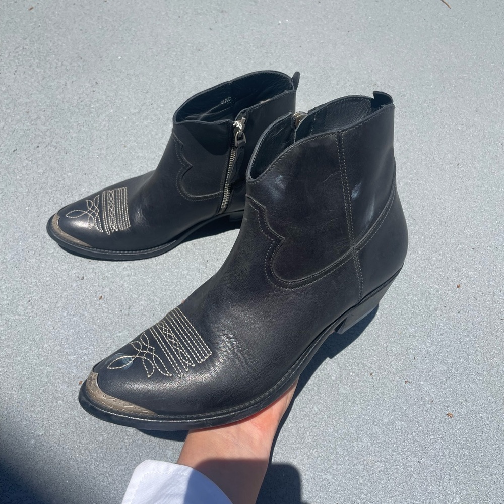 Golden Goose Young Boot - Black Cowboy Ankle Boot